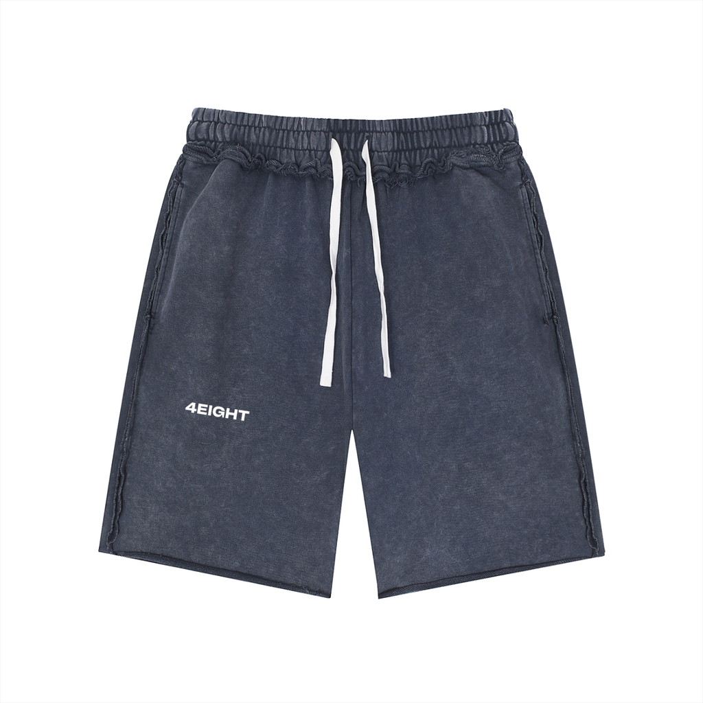Unisex Mineral Wash Raw Edge Shorts