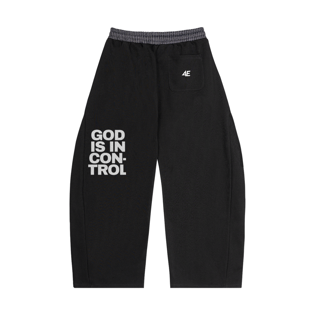 Plaid Waistband Barrel Sweatpants