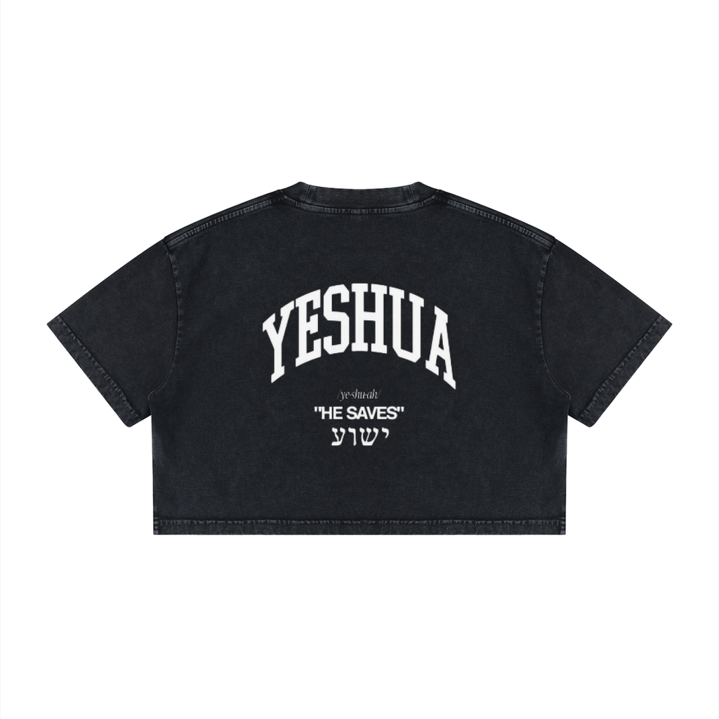 Women's Mineral Wash Cotton Crop T-Shirt