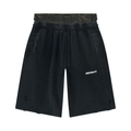 Unisex Vintage Wash Distressed Wide Leg Shorts