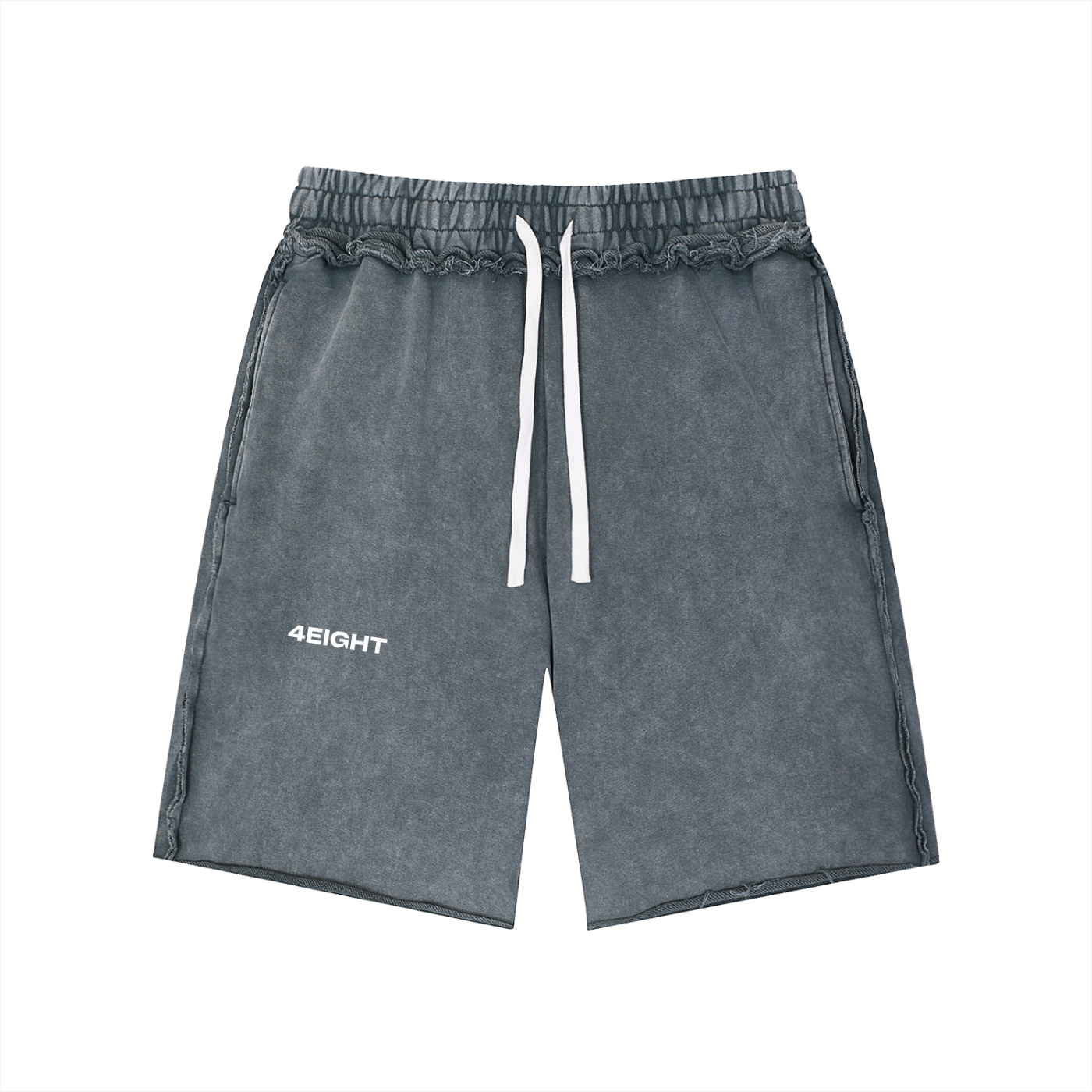 Unisex Mineral Wash Raw Edge Shorts