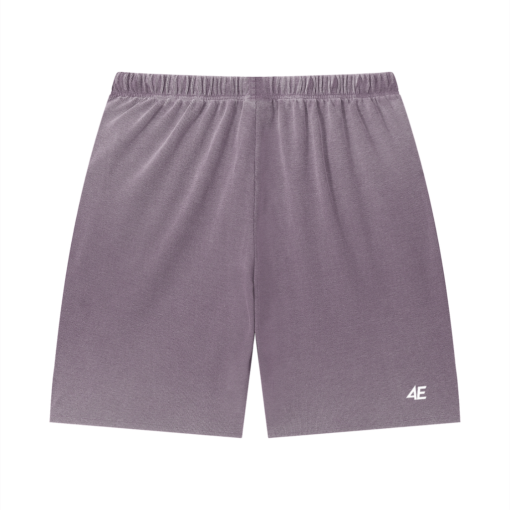 Unisex Vintage Wash Sunfade Waffle Raw Hem Shorts