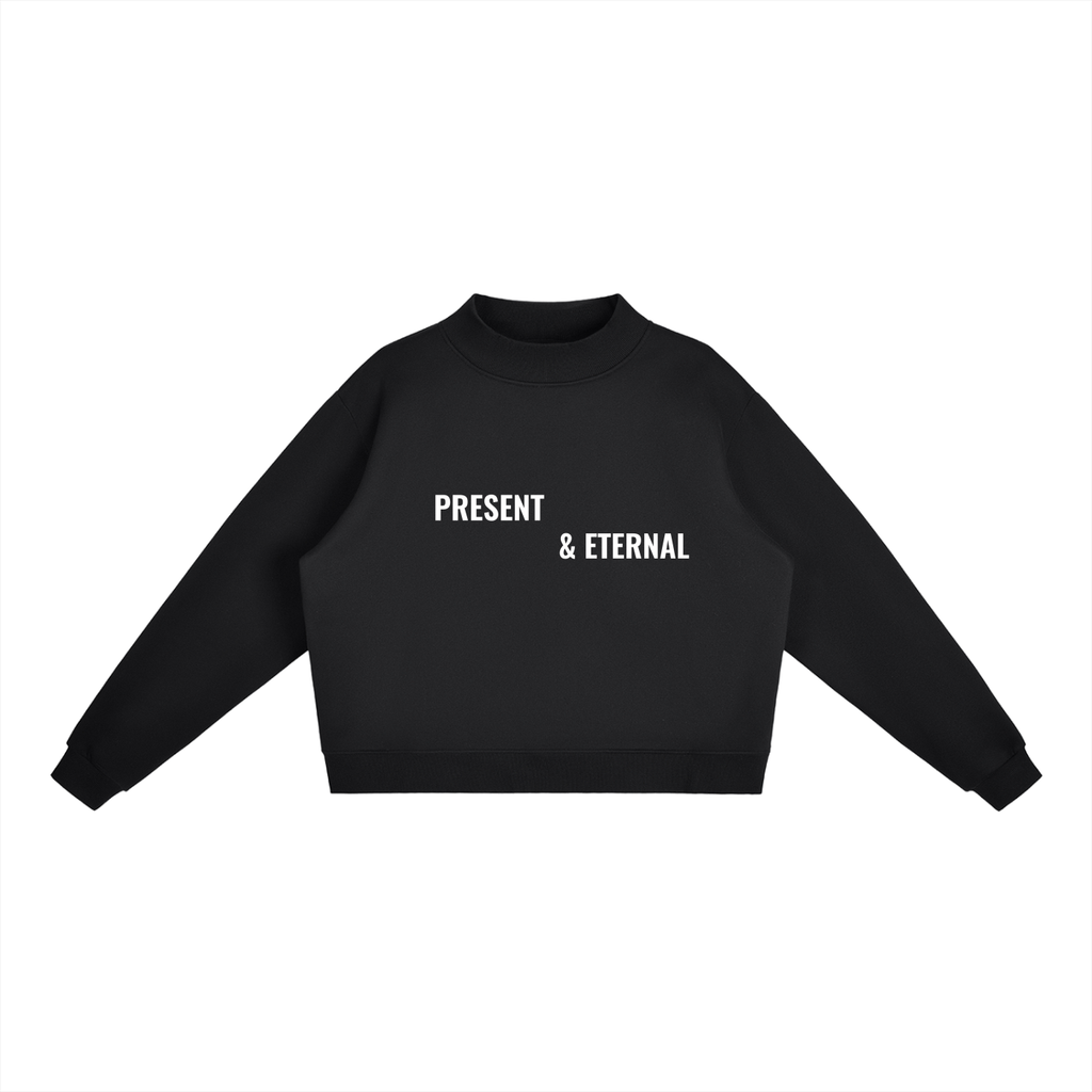 Essential Fleece Mock-Neck Crew Sweatshirt