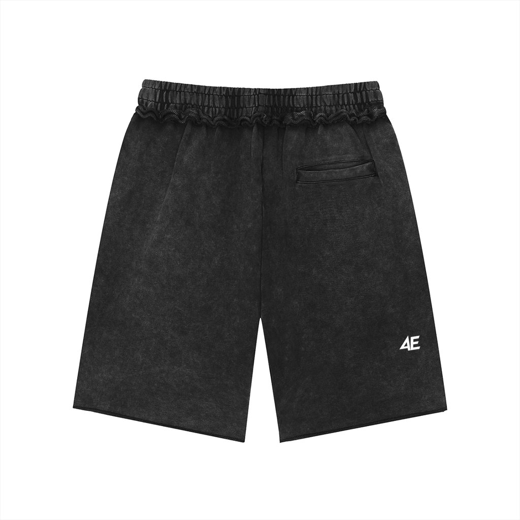 Unisex Mineral Wash Raw Edge Shorts