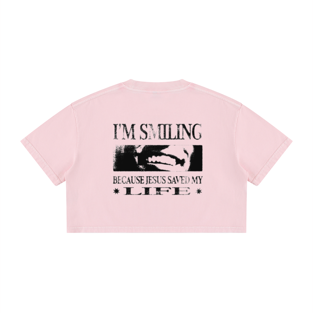 Women's Mineral Wash Cotton Crop T-Shirt