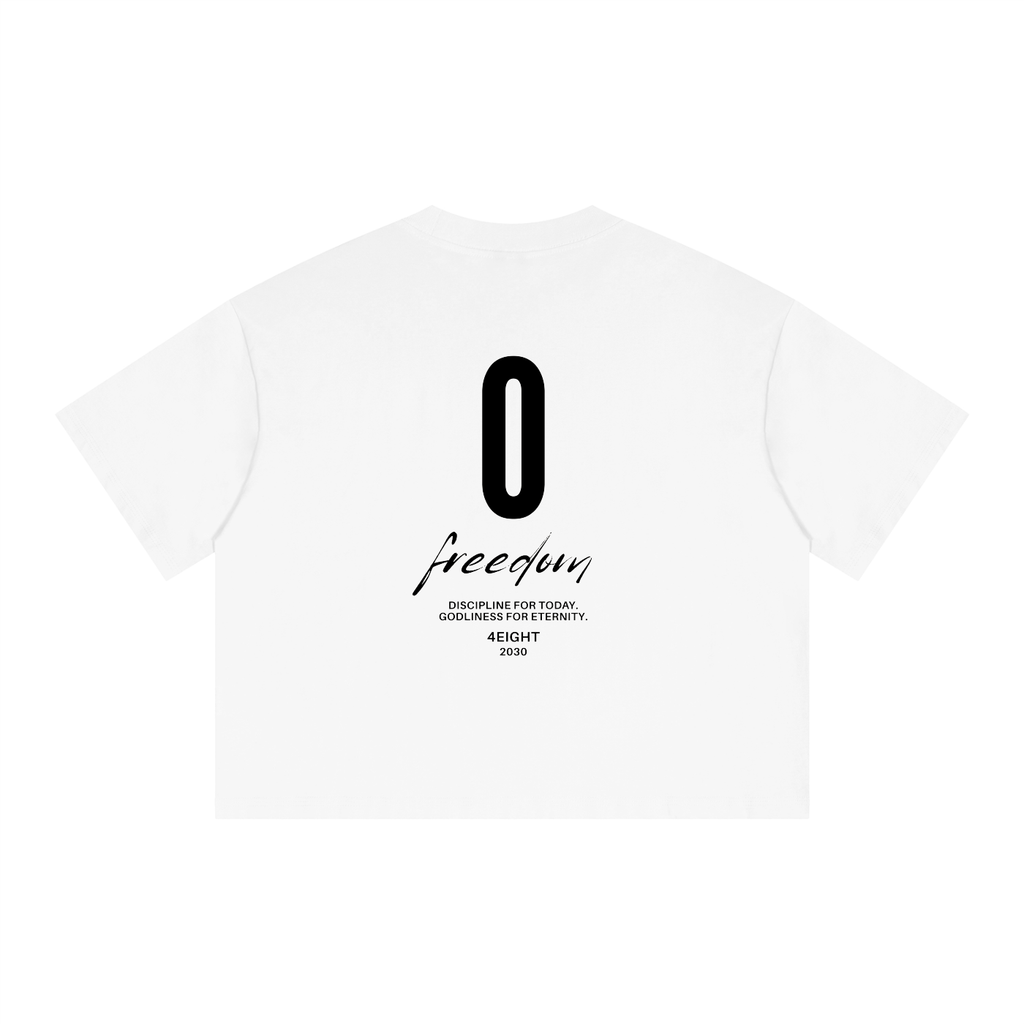 Unisex Boxy Drop Shoulder Crop T-Shirt