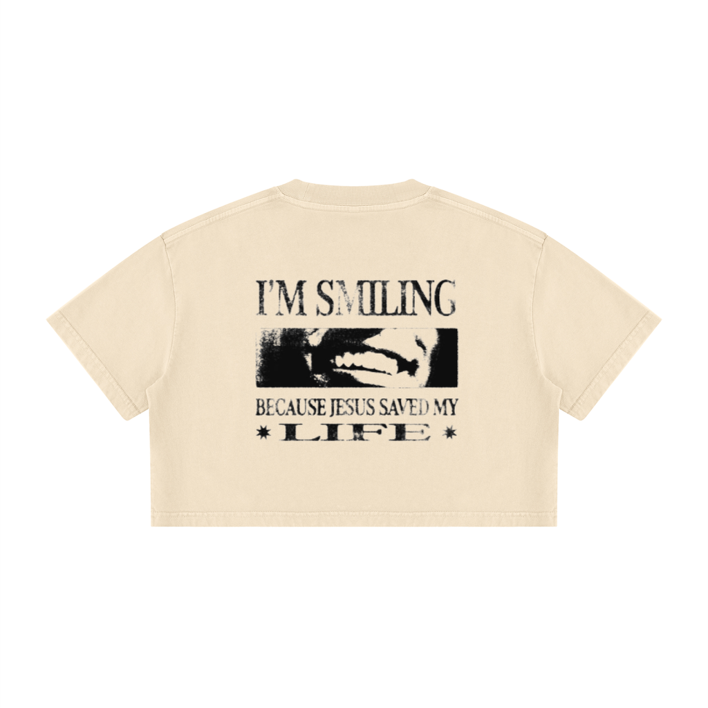 Women's Mineral Wash Cotton Crop T-Shirt
