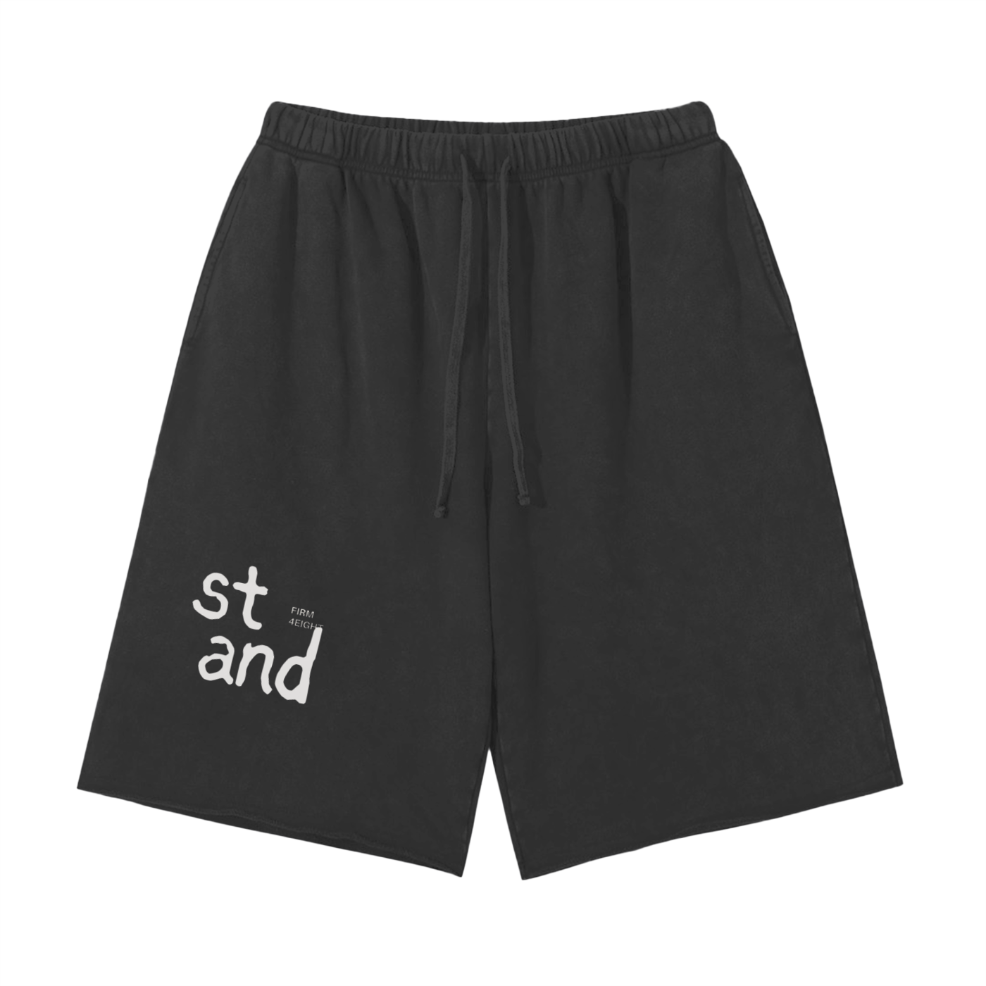 Snow Washed Raw Hem Shorts