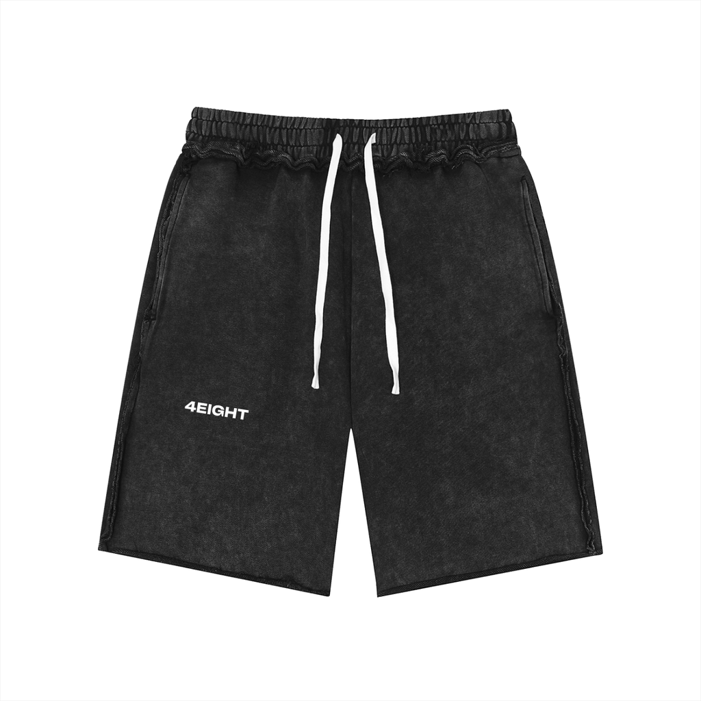 Unisex Mineral Wash Raw Edge Shorts