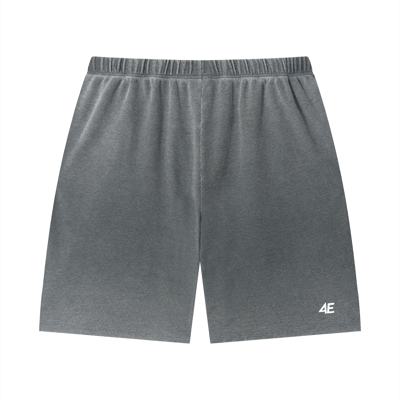 Unisex Vintage Wash Sunfade Waffle Raw Hem Shorts
